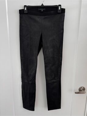 Theory Black Lamb Leather Leggings